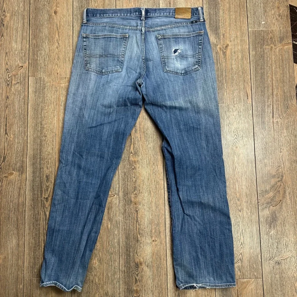 Lucky Brand 361 Vintage Straight Mens Jeans 36x34 Blue Distressed Denim Pants